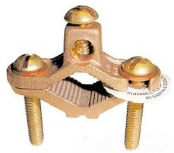 Greaves G1S-DB Cast Bronze High-Copper Alloy Direct Burial Ground Clamp 1/2 - 1 Inch Pipe 2 AWG Stranded
