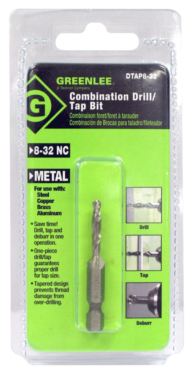 Greenlee DTAP8-32 Combination Drill and Tap Bit, 8-32NC