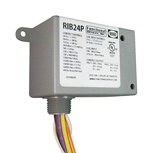 Functional Device 24-P Enclosed Power Control Relay 20 Amp DPDT RIB&reg;