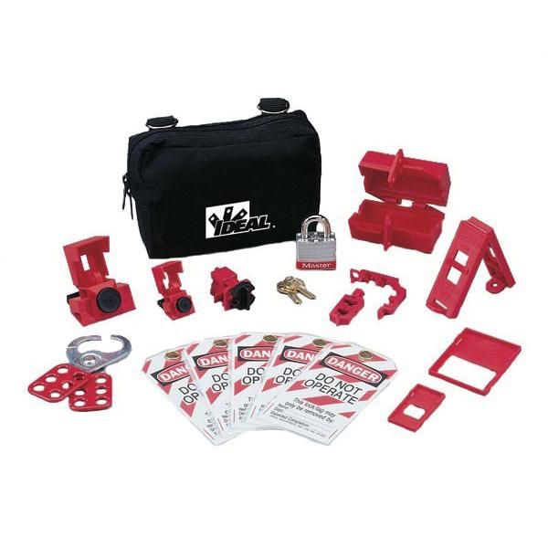 Ideal Industries 44-970 Basic Lockout/Tagout Kit Includes (2) Hinged Single Pole Breaker Lockout (1) Universal 277 Volt Breaker Lockout