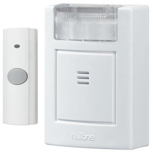 NuTone LA224WH Plug-In Door Chime Kit with Strobe Light, 3-3/4w x 4-1/2h x 1-5/8d