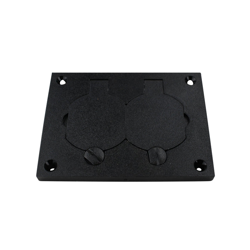 Wiremold 828PR-BLK Polycarbonate 1-Gang Cover Plate With Flip Lid 4-1/8 Inch x 3-3/16 Inch OmniBox