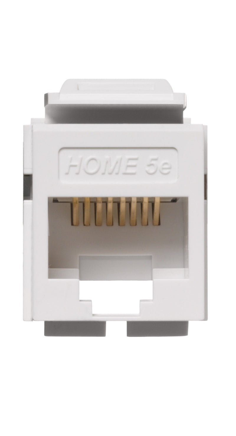 Leviton 5EHOM-RW5 High Impact Fire-Retardant Plastic Snap-In Snap-In Jack Connector White Home 5e