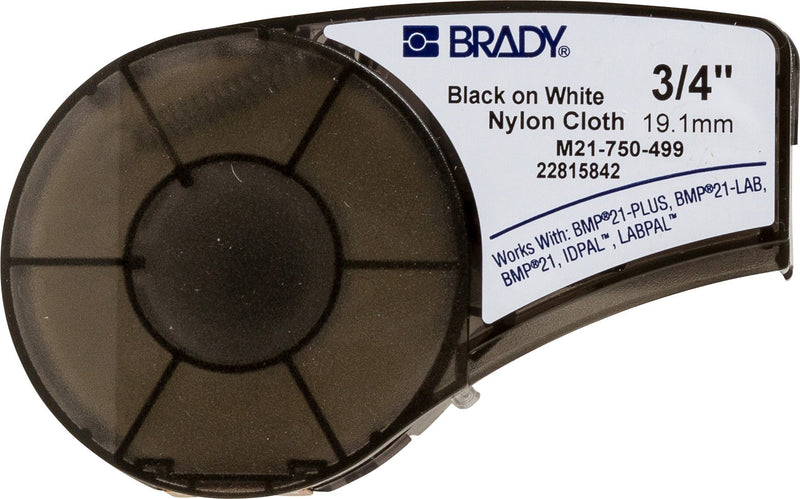 Brady M21-750-499 Nylon Permanent Adhesive Label Cartridge 3/4 Inch x 16 ft Black On White