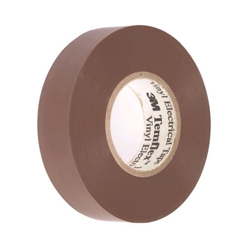 3M 1700C-BROWN General Use Electrical Tape 0.75 Inch x 66 ft x 7 mil Vinyl Backing Brown Temflex