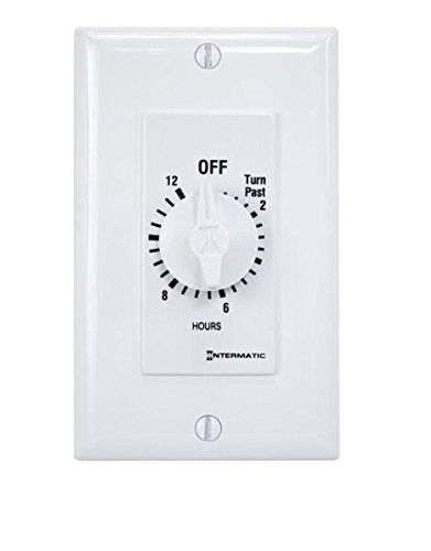 Intermatic FD12HWC Spring-Wound 12 Hour Timer for Lights and Fans, White