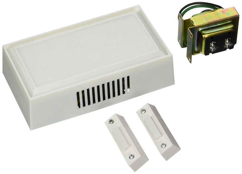 Edwards Signaling C212-W Builders Chime Complete Installation Kit with 2 Non-Illuminated Pushbuttons, White