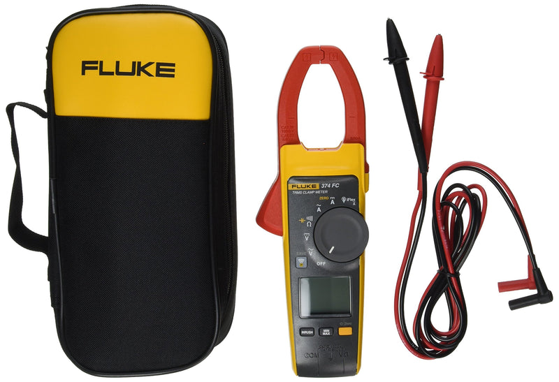 Fluke FLUKE-374-FC Digital True RMS AC/DC Clamp Meter With iFlex 600 Amp DC 600 Amp Via Jaw 2500 Amp Via Flexible Current Probe AC 1000 Volt DC 1000 Volt AC