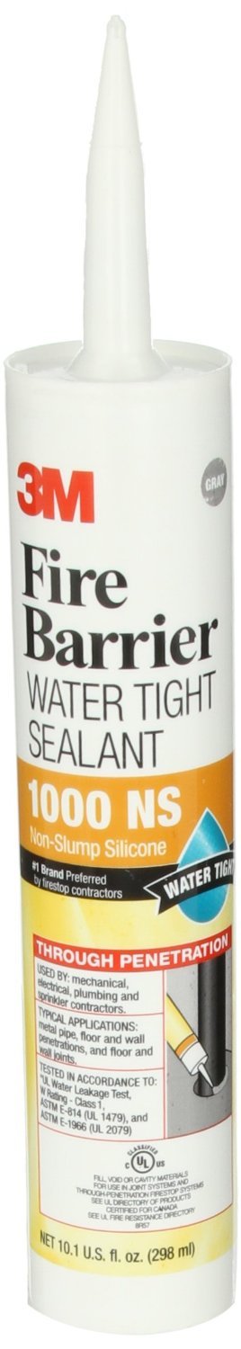 3M 1000-N/S-10.1OZ Fire Barrier Water Tight Sealant 10.1 fl-oz Cartridge Light Gray
