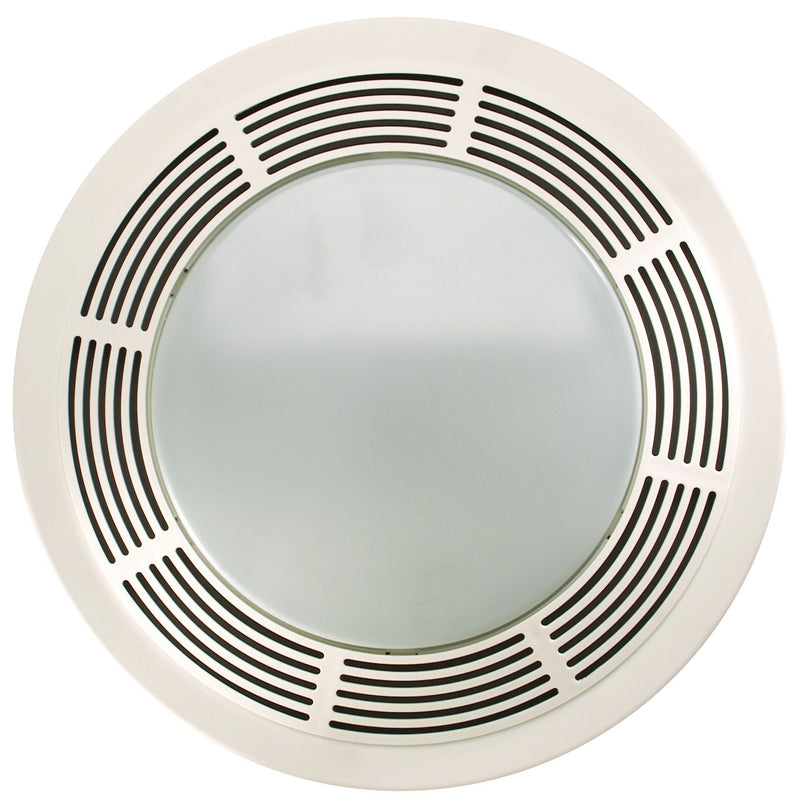 NuTone 8664RP Designer Fan and Light with Round White Grille and Glass Lens, 100 CFM 5 Sones